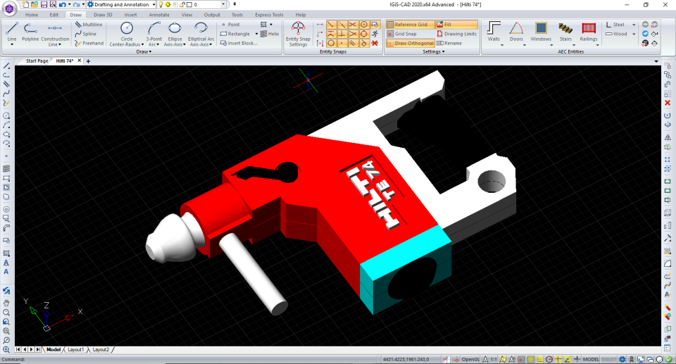 screenshot of IGiS CAD